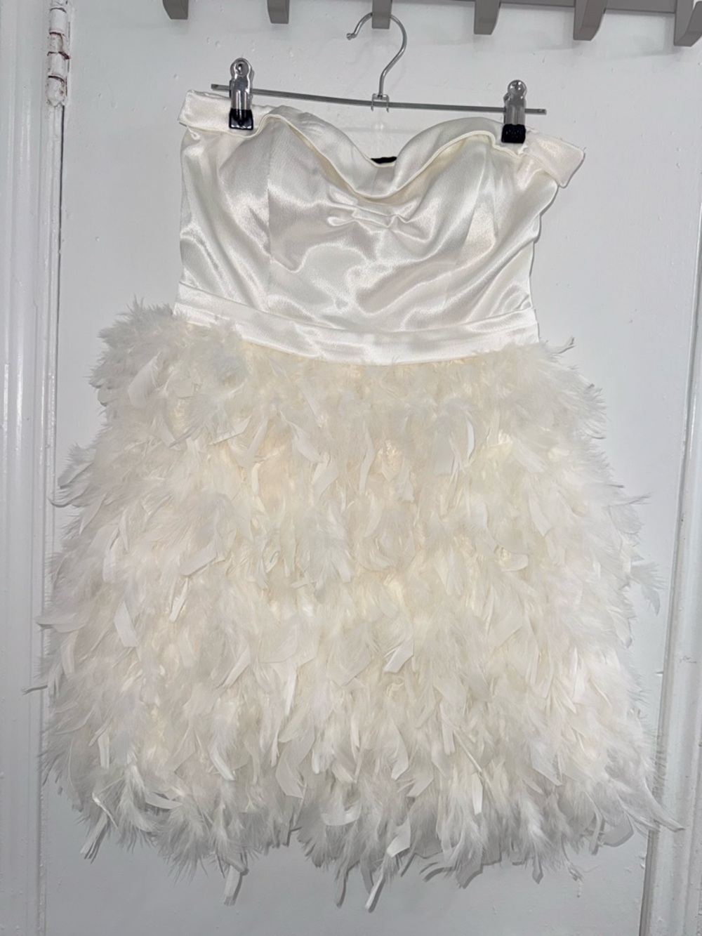 AS YOU WISH white feather mini dress size 3